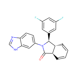 O=C1[C@@H]2C=CC=C[C@H]2[C@H](c2cc(F)cc(F)c2)N1c1ccc2nc[nH]c2c1 ZINC001772611405