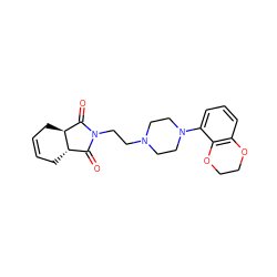 O=C1[C@@H]2CC=CC[C@H]2C(=O)N1CCN1CCN(c2cccc3c2OCCO3)CC1 ZINC000013743923