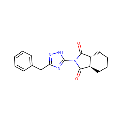 O=C1[C@@H]2CCCC[C@H]2C(=O)N1c1nc(Cc2ccccc2)n[nH]1 ZINC000002876832