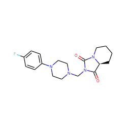 O=C1[C@@H]2CCCCN2C(=O)N1CN1CCN(c2ccc(F)cc2)CC1 ZINC000013760045