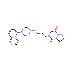 O=C1[C@@H]2CCCN2C(=O)CN1CCCCN1CCN(c2cccc3ccccc23)CC1 ZINC000013642255