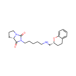 O=C1[C@@H]2CCCN2C(=O)N1CCCCCNC[C@H]1CCc2ccccc2O1 ZINC000073277194