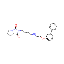 O=C1[C@@H]2CCCN2C(=O)N1CCCCNCCOc1cccc(-c2ccccc2)c1 ZINC000096933080