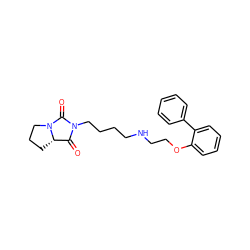 O=C1[C@@H]2CCCN2C(=O)N1CCCCNCCOc1ccccc1-c1ccccc1 ZINC000035919048