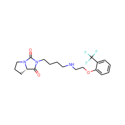 O=C1[C@@H]2CCCN2C(=O)N1CCCCNCCOc1ccccc1C(F)(F)F ZINC000096933062