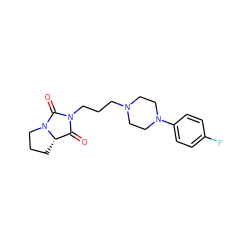 O=C1[C@@H]2CCCN2C(=O)N1CCCN1CCN(c2ccc(F)cc2)CC1 ZINC000013760053