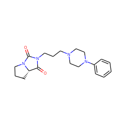 O=C1[C@@H]2CCCN2C(=O)N1CCCN1CCN(c2ccccc2)CC1 ZINC000013760049