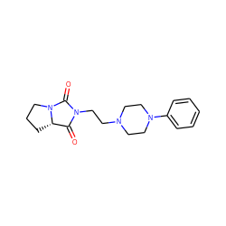 O=C1[C@@H]2CCCN2C(=O)N1CCN1CCN(c2ccccc2)CC1 ZINC000053112852