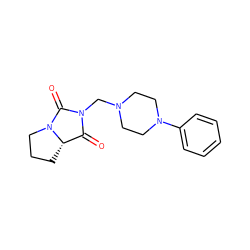 O=C1[C@@H]2CCCN2C(=O)N1CN1CCN(c2ccccc2)CC1 ZINC000013760028
