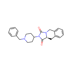 O=C1[C@@H]2Cc3ccccc3CN2C(=O)N1C1CCN(Cc2ccccc2)CC1 ZINC000028524022