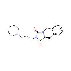 O=C1[C@@H]2Cc3ccccc3CN2C(=O)N1CCCN1CCCCC1 ZINC000028523348