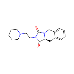 O=C1[C@@H]2Cc3ccccc3CN2C(=O)N1CCN1CCCCC1 ZINC000006117375