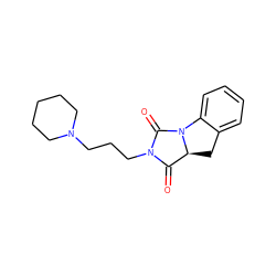 O=C1[C@@H]2Cc3ccccc3N2C(=O)N1CCCN1CCCCC1 ZINC000028523690