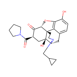 O=C1[C@H](C(=O)N2CCCC2)C[C@@]2(O)[C@H]3Cc4ccc(O)c5c4[C@@]2(CCN3CC2CC2)[C@H]1O5 ZINC000169694441