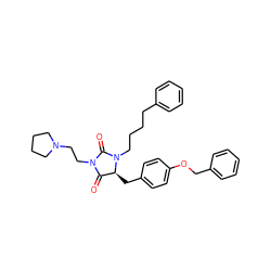 O=C1[C@H](Cc2ccc(OCc3ccccc3)cc2)N(CCCCc2ccccc2)C(=O)N1CCN1CCCC1 ZINC000027192431