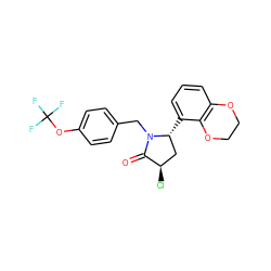 O=C1[C@H](Cl)C[C@@H](c2cccc3c2OCCO3)N1Cc1ccc(OC(F)(F)F)cc1 ZINC000167014484