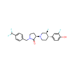 O=C1[C@H](N2CC[C@@H](c3ccc(O)c(F)c3)[C@H](F)C2)CCN1Cc1ccc(C(F)F)cc1 ZINC001772655583