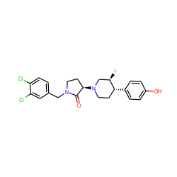 O=C1[C@H](N2CC[C@@H](c3ccc(O)cc3)[C@H](F)C2)CCN1Cc1ccc(Cl)c(Cl)c1 ZINC001772581725