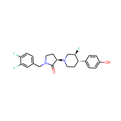 O=C1[C@H](N2CC[C@@H](c3ccc(O)cc3)[C@H](F)C2)CCN1Cc1ccc(F)c(F)c1 ZINC001772649094