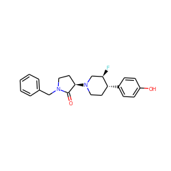 O=C1[C@H](N2CC[C@@H](c3ccc(O)cc3)[C@H](F)C2)CCN1Cc1ccccc1 ZINC001772652123