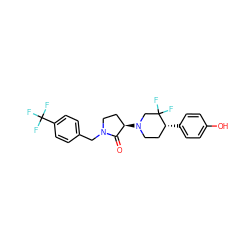 O=C1[C@H](N2CC[C@@H](c3ccc(O)cc3)C(F)(F)C2)CCN1Cc1ccc(C(F)(F)F)cc1 ZINC001772582179