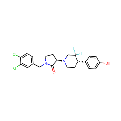 O=C1[C@H](N2CC[C@@H](c3ccc(O)cc3)C(F)(F)C2)CCN1Cc1ccc(Cl)c(Cl)c1 ZINC001772592358