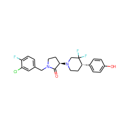 O=C1[C@H](N2CC[C@@H](c3ccc(O)cc3)C(F)(F)C2)CCN1Cc1ccc(F)c(Cl)c1 ZINC001772574777