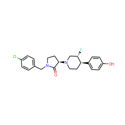 O=C1[C@H](N2CC[C@H](c3ccc(O)cc3)[C@@H](F)C2)CCN1Cc1ccc(Cl)cc1 ZINC001772615862