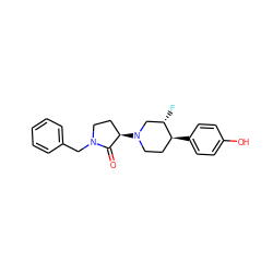 O=C1[C@H](N2CC[C@H](c3ccc(O)cc3)[C@@H](F)C2)CCN1Cc1ccccc1 ZINC001772617429