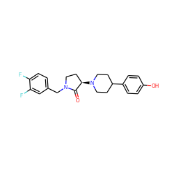 O=C1[C@H](N2CCC(c3ccc(O)cc3)CC2)CCN1Cc1ccc(F)c(F)c1 ZINC001772626040