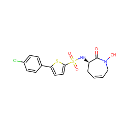 O=C1[C@H](NS(=O)(=O)c2ccc(-c3ccc(Cl)cc3)s2)CC=CCN1O ZINC000073166895