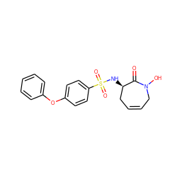 O=C1[C@H](NS(=O)(=O)c2ccc(Oc3ccccc3)cc2)CC=CCN1O ZINC000073141932