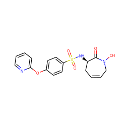 O=C1[C@H](NS(=O)(=O)c2ccc(Oc3ccccn3)cc2)CC=CCN1O ZINC000073166886