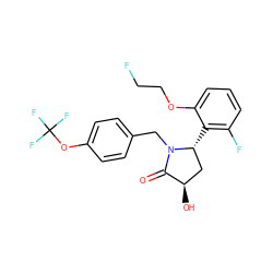 O=C1[C@H](O)C[C@@H](c2c(F)cccc2OCCF)N1Cc1ccc(OC(F)(F)F)cc1 ZINC000167137717