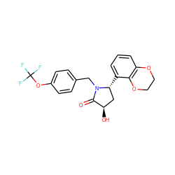 O=C1[C@H](O)C[C@@H](c2cccc3c2OCCO3)N1Cc1ccc(OC(F)(F)F)cc1 ZINC000167849713