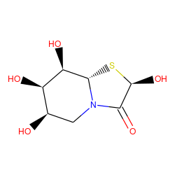 O=C1[C@H](O)S[C@H]2[C@H](O)[C@H](O)[C@H](O)CN12 ZINC000095557906