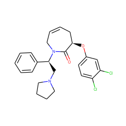 O=C1[C@H](Oc2ccc(Cl)c(Cl)c2)CC=CCN1[C@@H](CN1CCCC1)c1ccccc1 ZINC000028372504