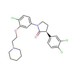 O=C1[C@H](c2ccc(Cl)c(Cl)c2)CCN1c1ccc(Cl)c(OCCN2CCCCC2)c1 ZINC000040566867