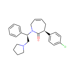 O=C1[C@H](c2ccc(Cl)cc2)CC=CCN1[C@@H](CN1CCCC1)c1ccccc1 ZINC000028394731