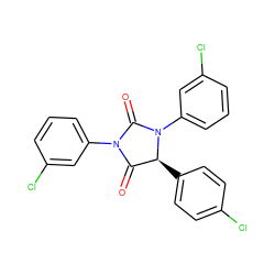 O=C1[C@H](c2ccc(Cl)cc2)N(c2cccc(Cl)c2)C(=O)N1c1cccc(Cl)c1 ZINC000013680152