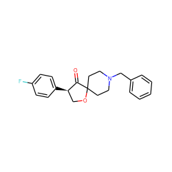 O=C1[C@H](c2ccc(F)cc2)COC12CCN(Cc1ccccc1)CC2 ZINC000026273170