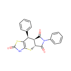 O=C1[C@H]2[C@@H](Sc3[nH]c(=O)sc3[C@H]2c2ccccc2)C(=O)N1c1ccccc1 ZINC000100467872