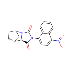 O=C1[C@H]2[C@@H]3CC[C@@H](C3)N2C(=O)N1c1ccc([N+](=O)[O-])c2ccccc12 ZINC000034322438