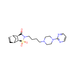 O=C1[C@H]2[C@H]([C@H]3C=C[C@H]2C3)S(=O)(=O)N1CCCCN1CCN(c2ncccn2)CC1 ZINC000100668042