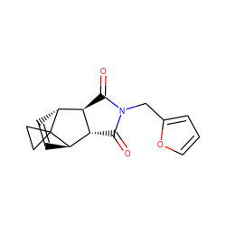 O=C1[C@H]2[C@H](C(=O)N1Cc1ccco1)[C@H]1C=C[C@H]2C12CC2 ZINC000104280839