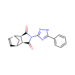 O=C1[C@H]2[C@H]3C=C[C@@H](C3)[C@H]2C(=O)N1c1n[nH]c(-c2ccccc2)n1 ZINC000100452880