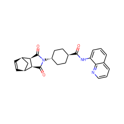 O=C1[C@H]2[C@H]3C=C[C@H](C3)[C@H]2C(=O)N1[C@H]1CC[C@H](C(=O)Nc2cccc3cccnc23)CC1 ZINC000253650673