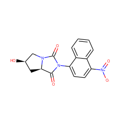 O=C1[C@H]2C[C@@H](O)CN2C(=O)N1c1ccc([N+](=O)[O-])c2ccccc12 ZINC000014967162