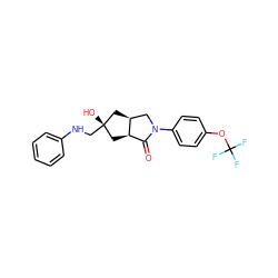 O=C1[C@H]2C[C@](O)(CNc3ccccc3)C[C@H]2CN1c1ccc(OC(F)(F)F)cc1 ZINC000143687499