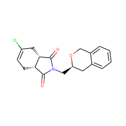 O=C1[C@H]2CC(Cl)=CC[C@H]2C(=O)N1C[C@@H]1Cc2ccccc2CO1 ZINC000018211864